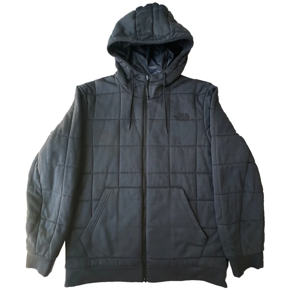The North Face Reversible Jacket Mens XL Black Gray Camo Black Full Zip Outdoor